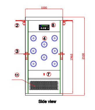 Adjustable Shower Time Air Shower Room With Full Stainles Steel Material