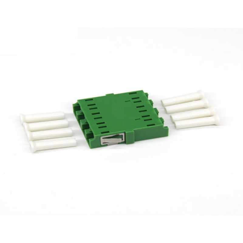 Flanged LC Quad Singlemode APC Optical Fiber Adapter with Insertion Loss≤0.3dB FTTH