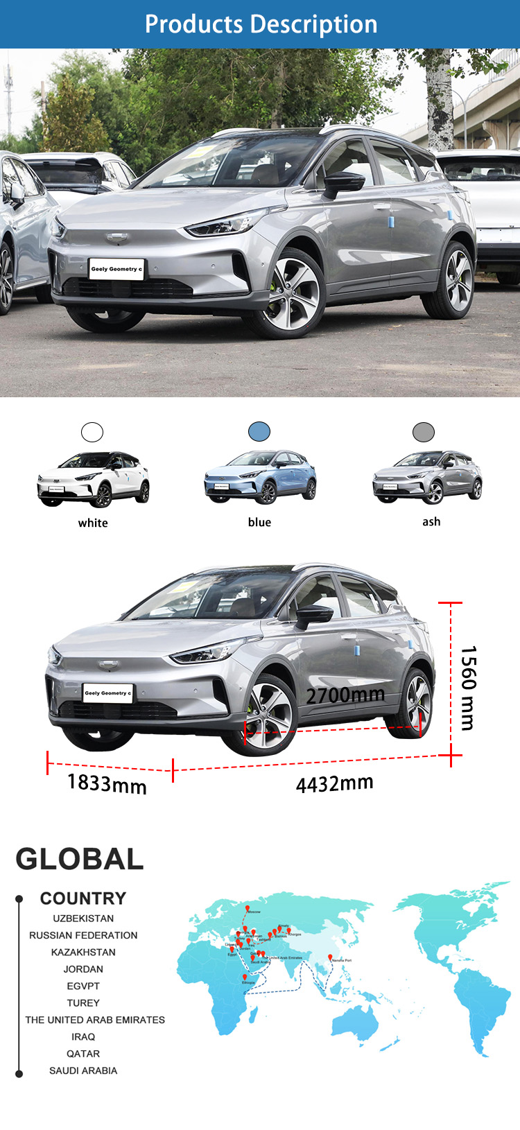 Electric Geely Second Hand Cars 550KM fast charging electric car