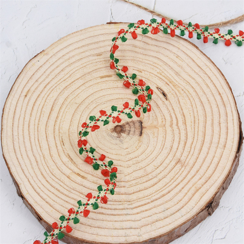 10mm*10m Merry Christmas Velvet Ear Edge For Gift Packing And Festival Decoration