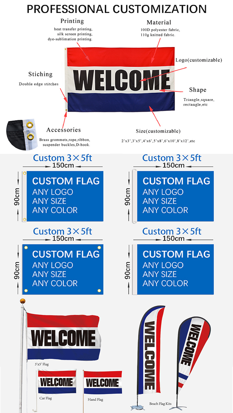 OEM Outdoor Country Flags , Silk screen printing 3 X 5 Foot Flag