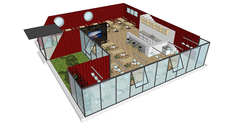 40ft Prefabricated Composite Steel Shipping Container Homes