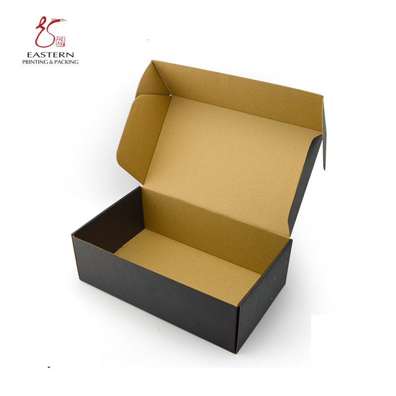 300gsm kraft paper CMYK Printing Corrugated Shoe Box With Black Print
