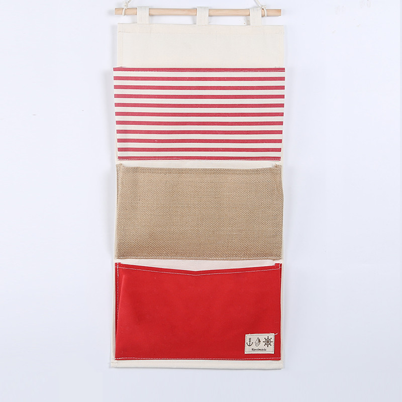 Puting hanging storage bag pockets organizer door wall chest holder customized red