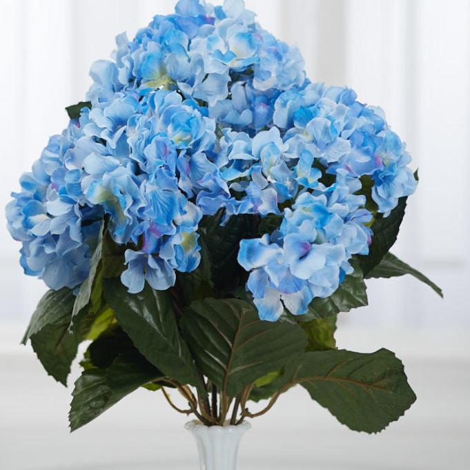 Anti Aging Real Touch Artificial Flowers Hydrangea Bushes Colorful