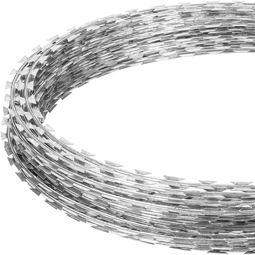 Lowest price galvanized razor concertina coils type barbed wire manufacturer
