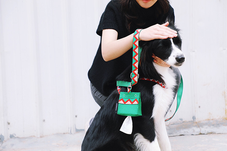 Fabric Puppy Dog Poop Bag Holder Pet Waste Bag Dispenser For Home Leash