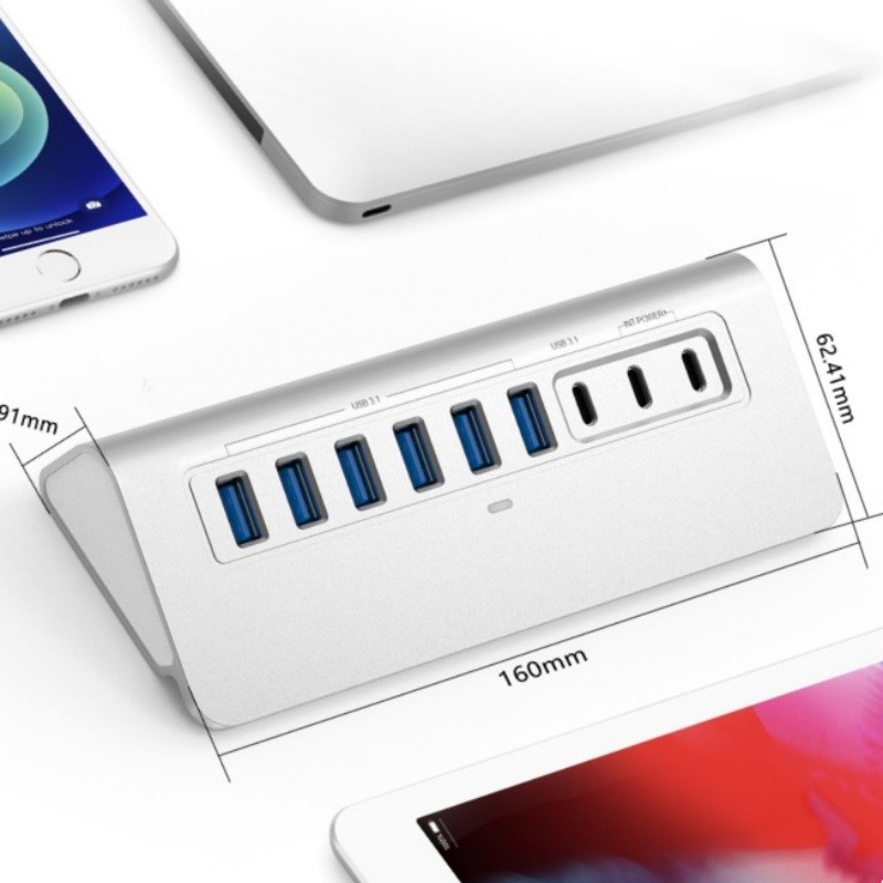 Up To 10/5Gbps Data Transfer Speed USB-C Connector Hub with CE Certification