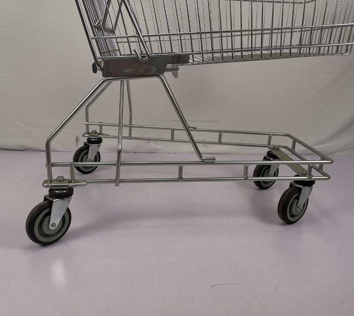 Multipurpose Q195 Steel Shopping Cart 125L Supermarket Metal Wire Trolley