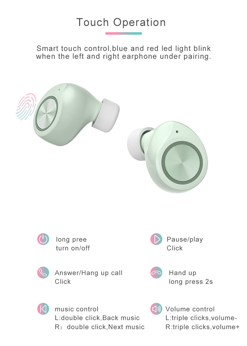 Colorful Sports TW60 Noise Cancelling Bluetooth Earbuds