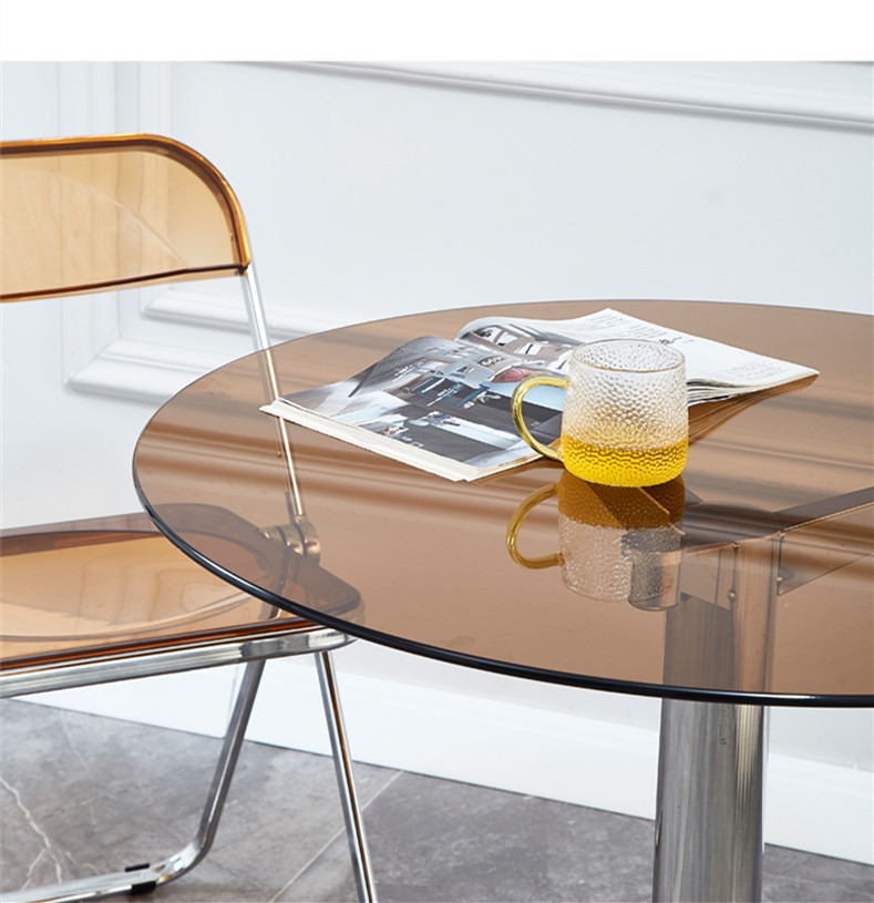 Pub Small Bistro Glass Table And Chairs Set 4 Seater Crystal Acrylic Folding