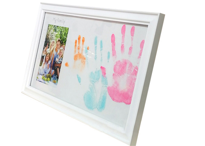 Lovely Wooden Baby Hand And Footprint Photo Frame For Bedroom Decoration