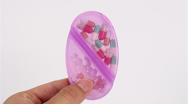 28 compartment column shape plastic pill storage box with pill crush box, Conventional eco-friendly 4 grids plastic trav