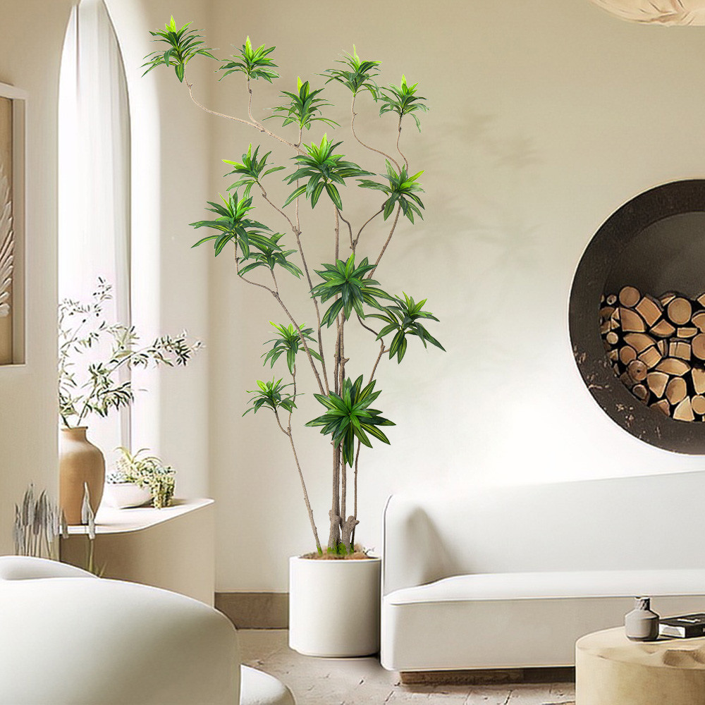 Artificial special-shaped dracaena Reflexa tree green home deco hotel office potted tree