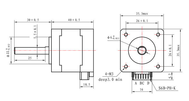 CE Casun 40mm NEMA 14 Stepper Motor CCTV 12V DC Stepper Motor