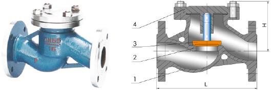 DIN Cast Iron / Steel Lift Double Flanged Ball Check Valve , Non Return Valve 0