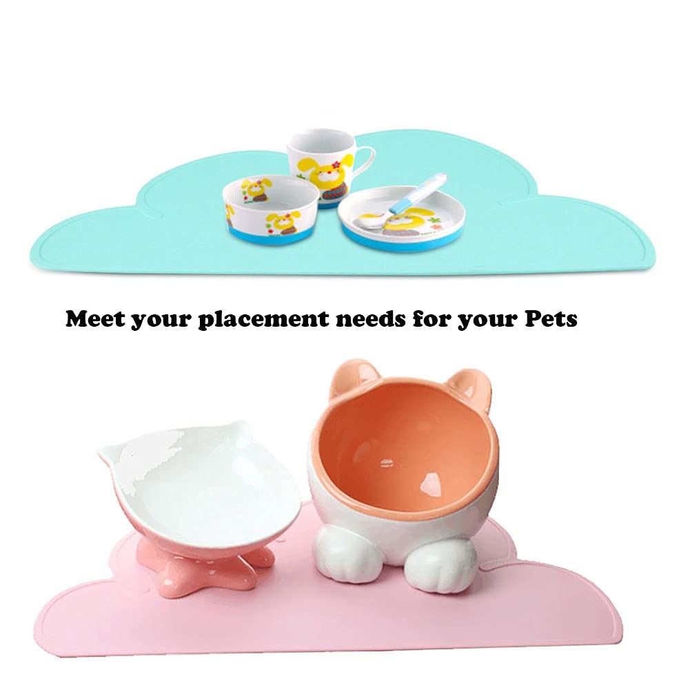 Silicone Pet Feeding Food Mat Dog Cat Placemat Mat With Raised Edge Anti-Slip Waterproof Pet Bowl Mats Pet Food Tray