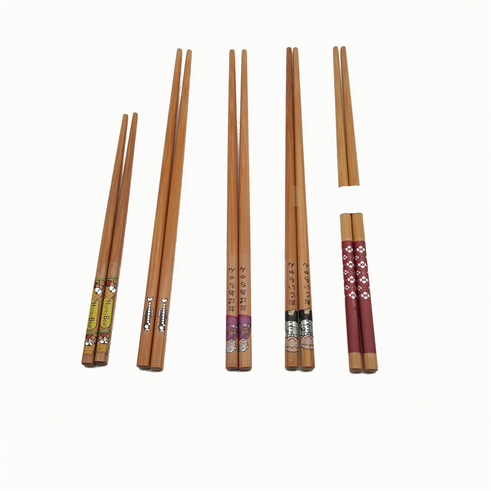Hotel Carbonized Reusable Bamboo Chopsticks Chinese Custom Logo