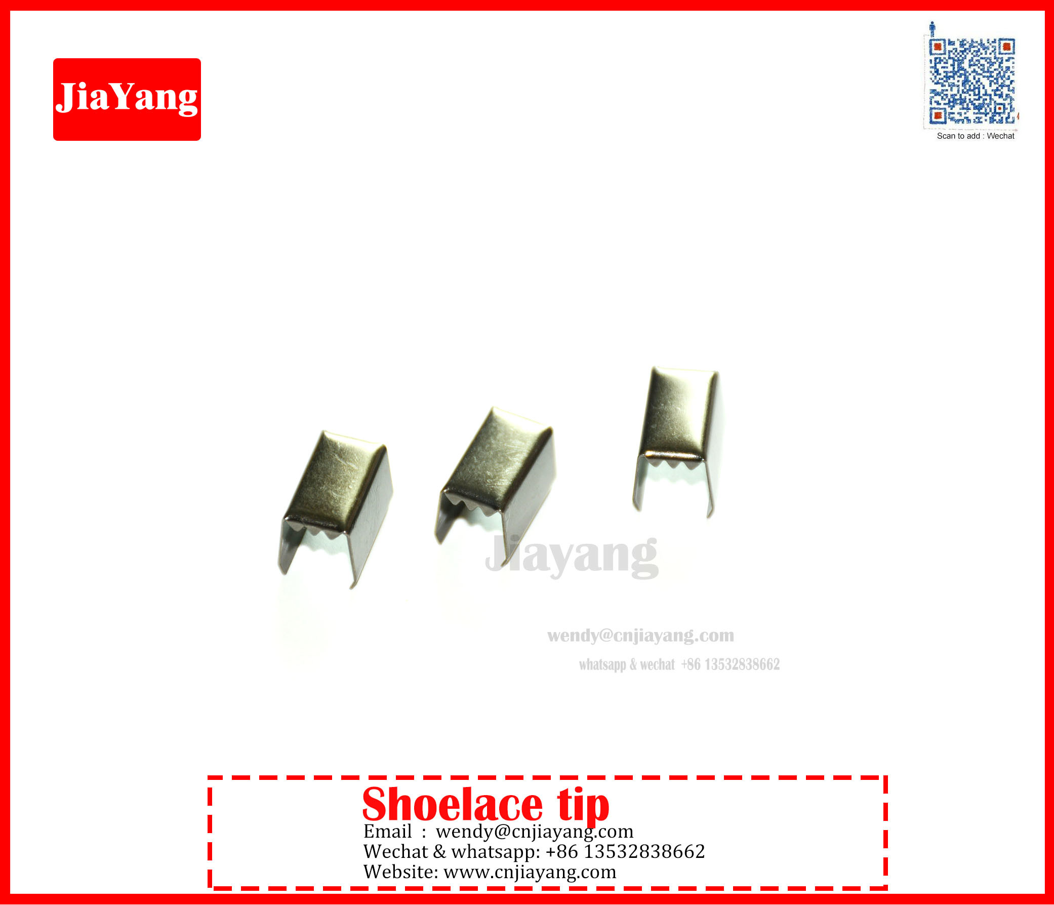 Jiayang nickel black color metal crimp for elastic ropes