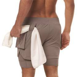 Wholesale 2022 New Running Shorts Men 2 in 1 Double-Deck Quick Dry Sport Shorts Fitness Jogging Workout Shorts