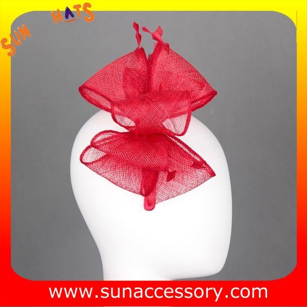 0910 Elegant design red sinamay fascinators hats for ladies ,Fancy Sinamay fascinator from Sun Accessory