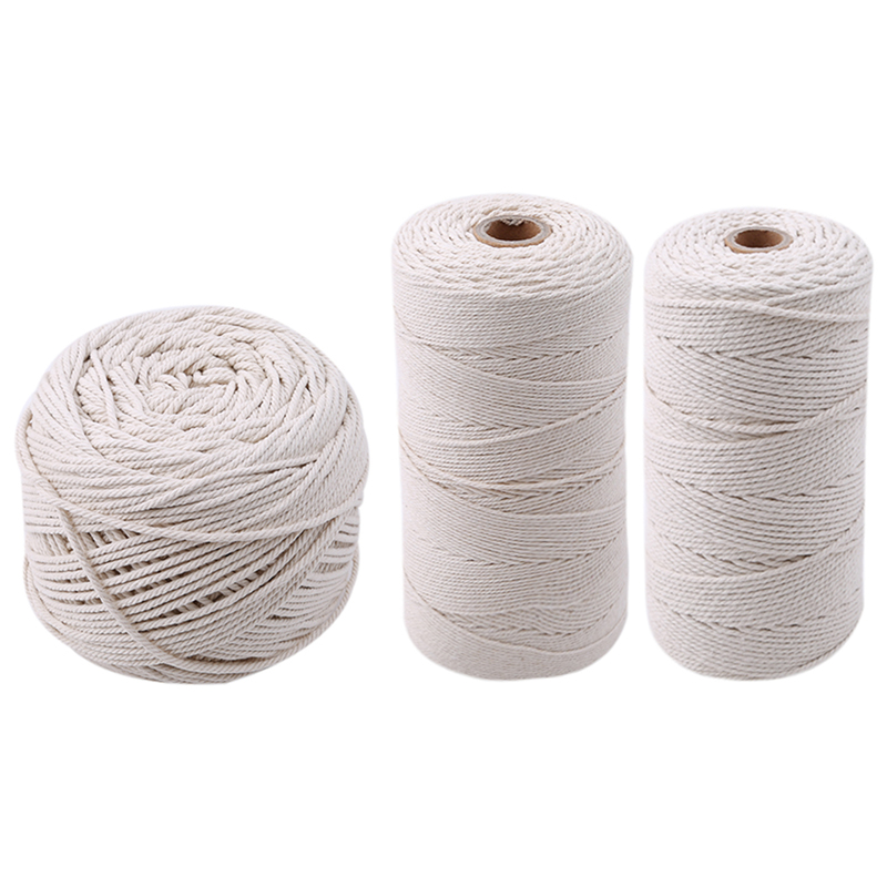 3 Strand Twisted Macrame Cotton Rope 2mm-60mm Specifications for Creative DIY Projects