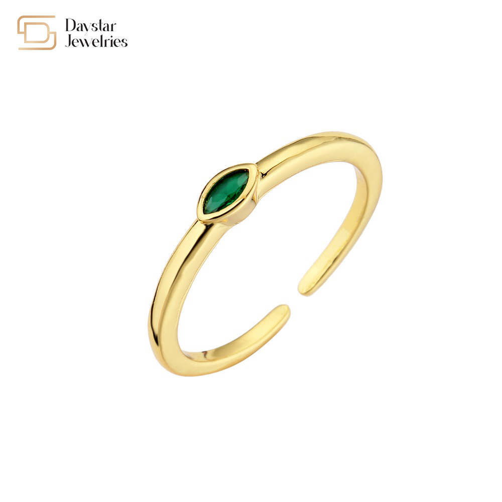 Adjustable Stack Zircon Gold Plated Marquise Diamond Rings Women Men Jewelry