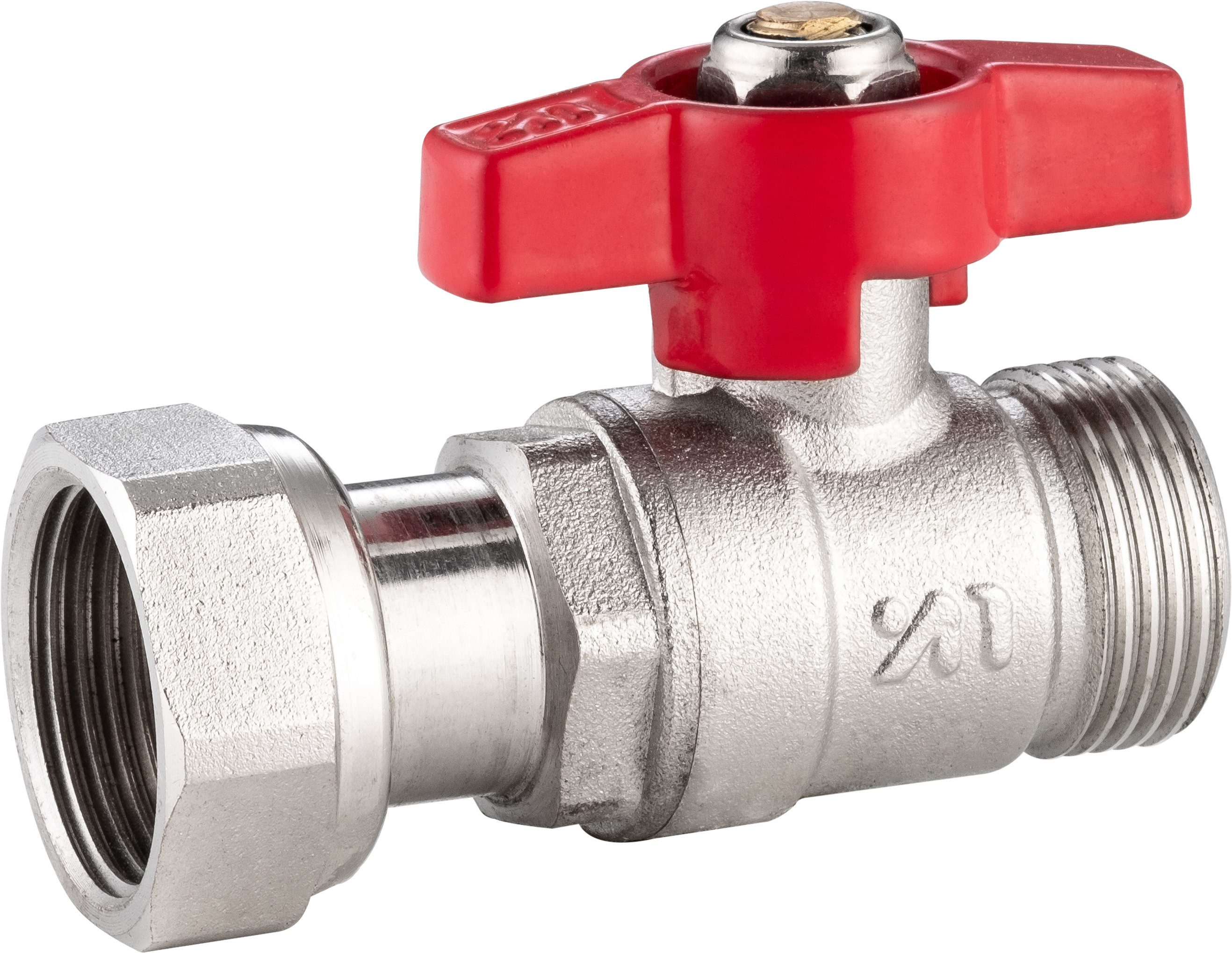 5401A Gas Stove Brass Ball Valve DN20 for Heating System Water Supply w/ Plastic pipe Adapter x Flex. Female Threads Nut