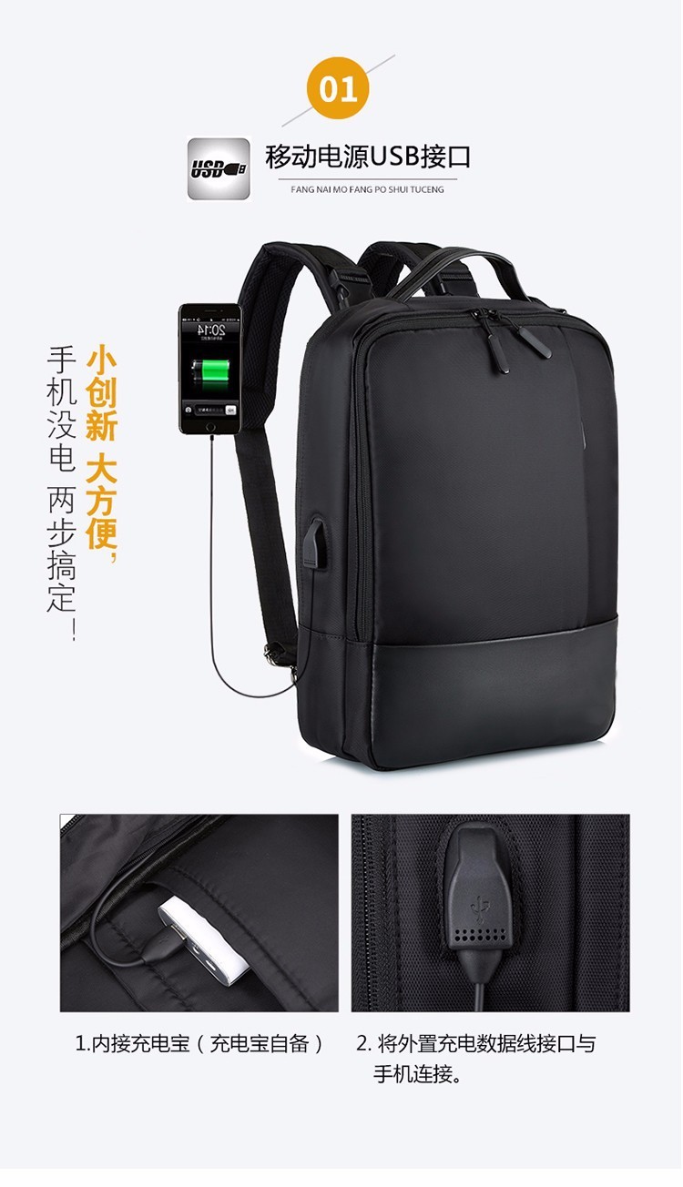 Large capacity travel mochilas crossbody notebook backpack unisex waterproof 15.6'' convertable laptop bag