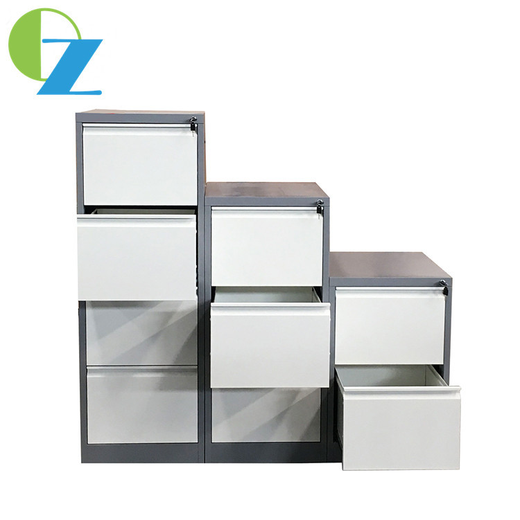 Steel Furniture Vertical Filing Cabinet 4 Drawer Office Metal Key Lock Knock Down