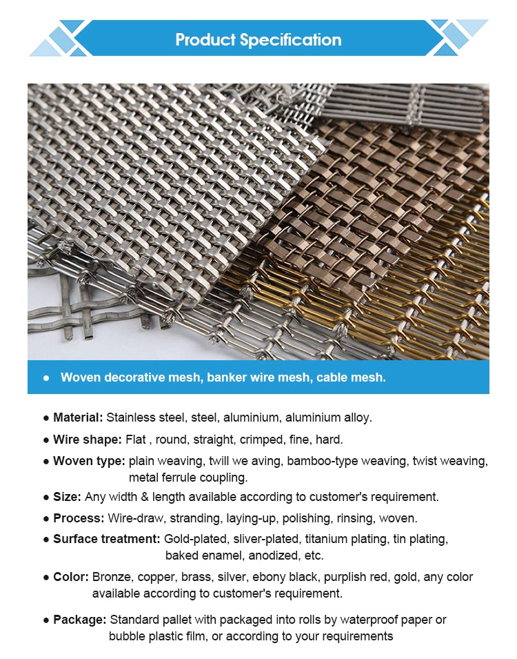 2019 new stainless steel wire mesh cladding ceiling facades decoration curtain wall metal mesh