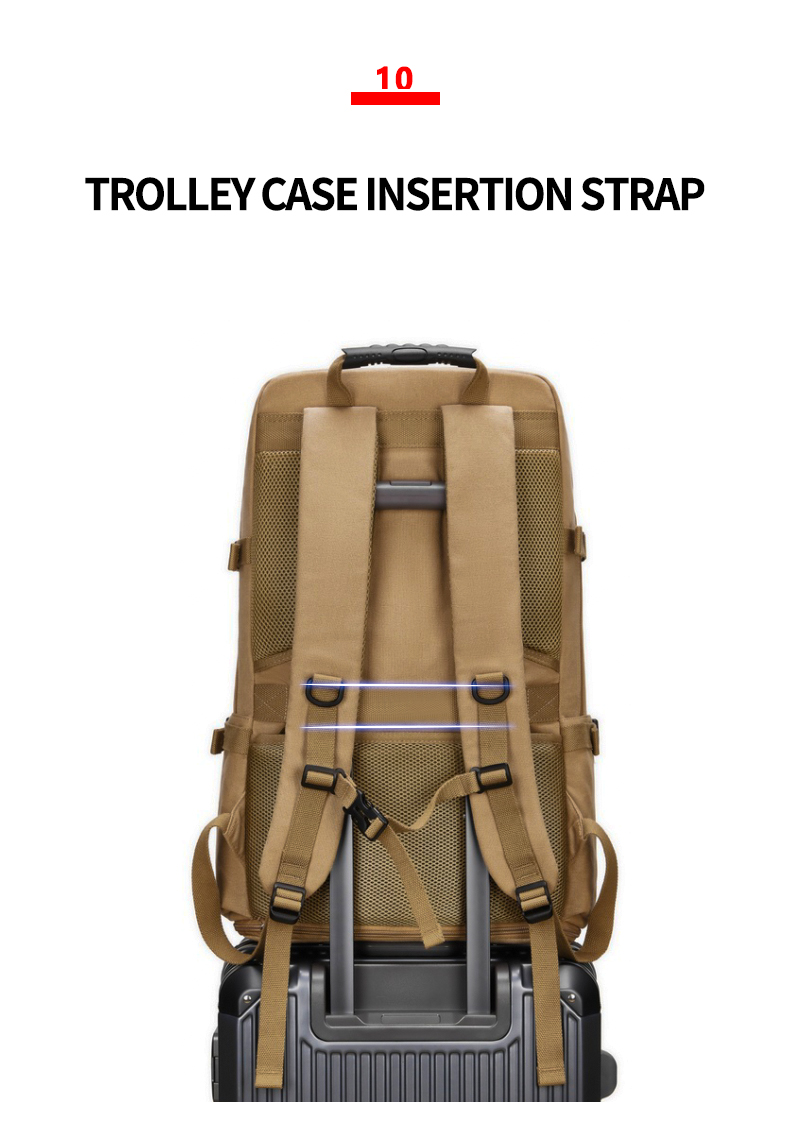 Retro Large Capacity Outdoor Travel Bags Mens Canvas Laptop Backpack 56-77 Litre