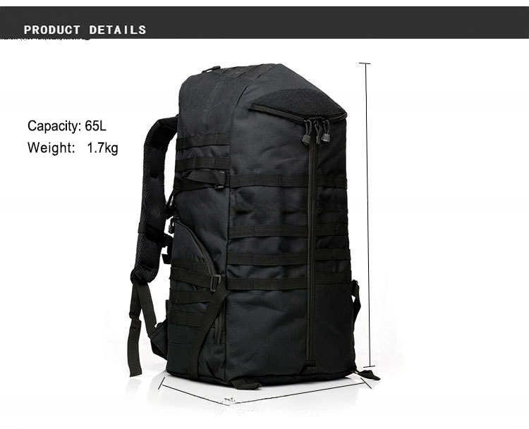 65L Arcuate Shoulder Strap Backpack for Mountaineering and Outdoor Activities