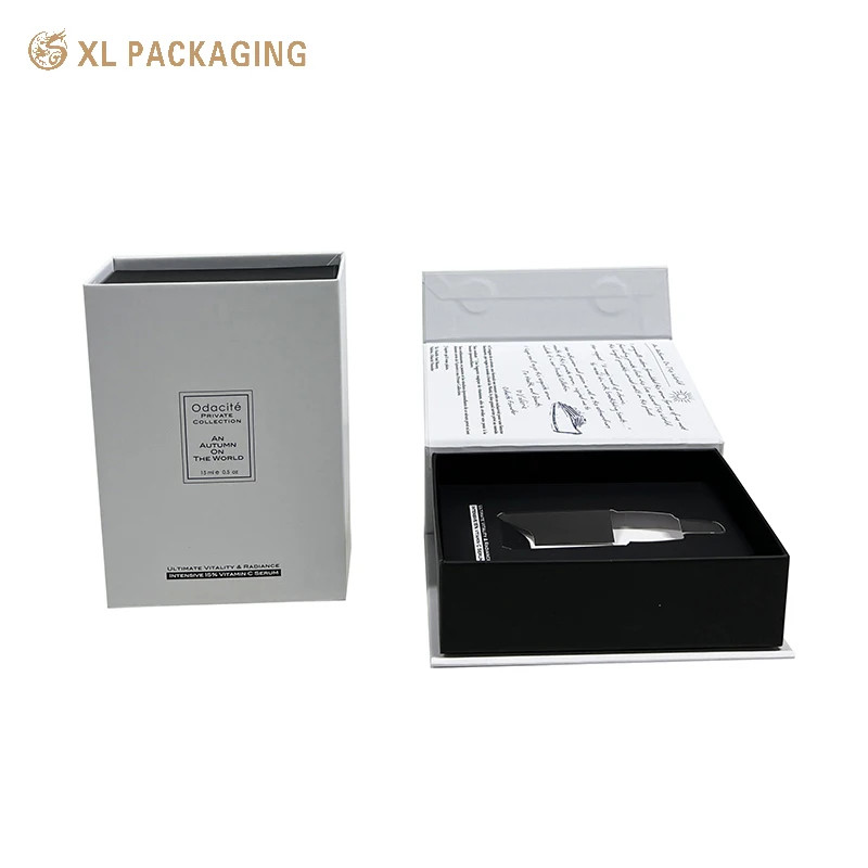 Small Size Skin Care Paper Box White Black Cosmetic Gift Box Packaging Card Paper Insert Magnet Box