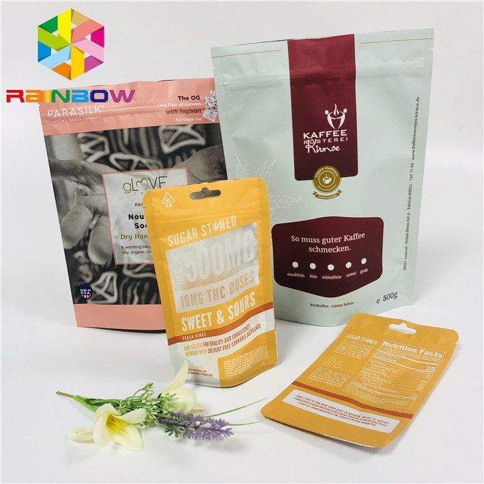 Matte Tea Bags Packaging Stand Up Aluminum Foil Bag With Zipper / Tearing Notch