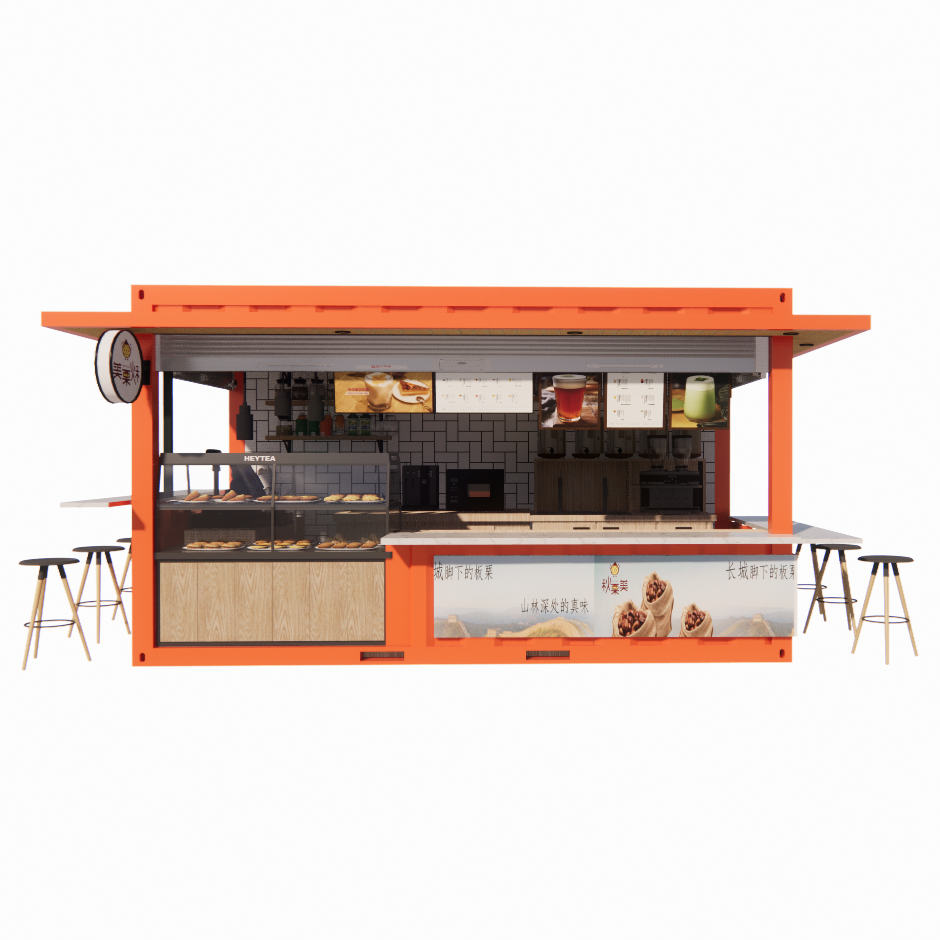 20ft or 40ft Commercial Outdoor Shipping Container Cafe Bar Easy Install Modern Design Steel House Flat Pack Container Best