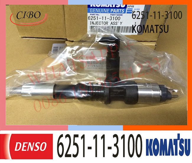 6251-11-3100 Diesel Fuel Injector 095000-6070 PC400-8 Excavator 6D125E Engine