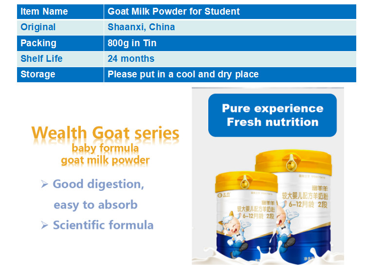 800g/Tin Sterilized Formula Infant Goat Milk Powder