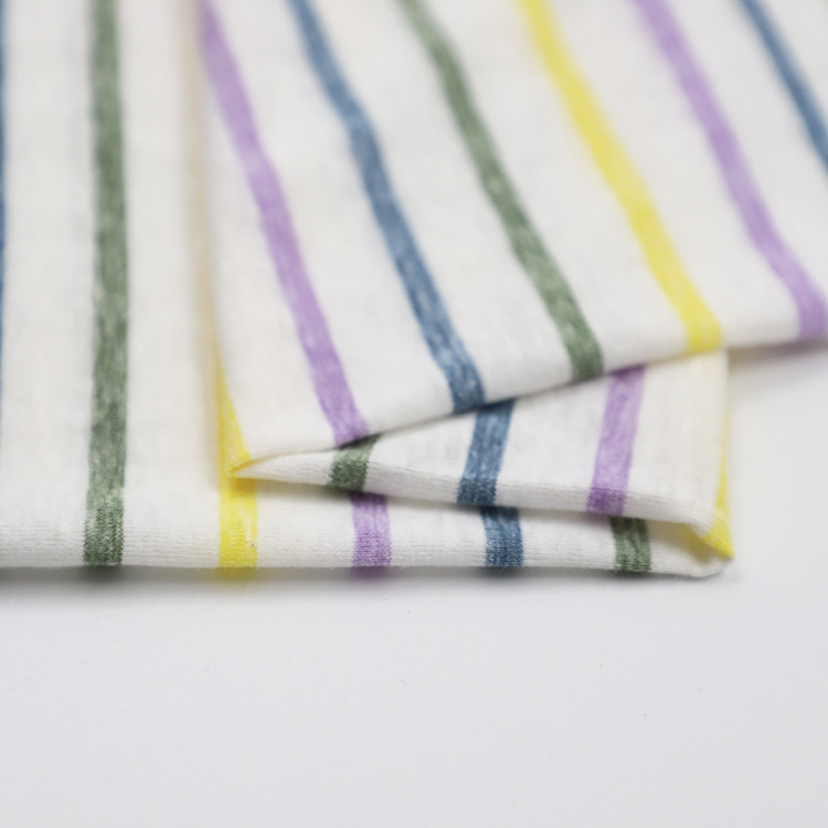 Comfortable Durable And Skin-Friendly Breathable Striped Knit Fabric For T-Shirt