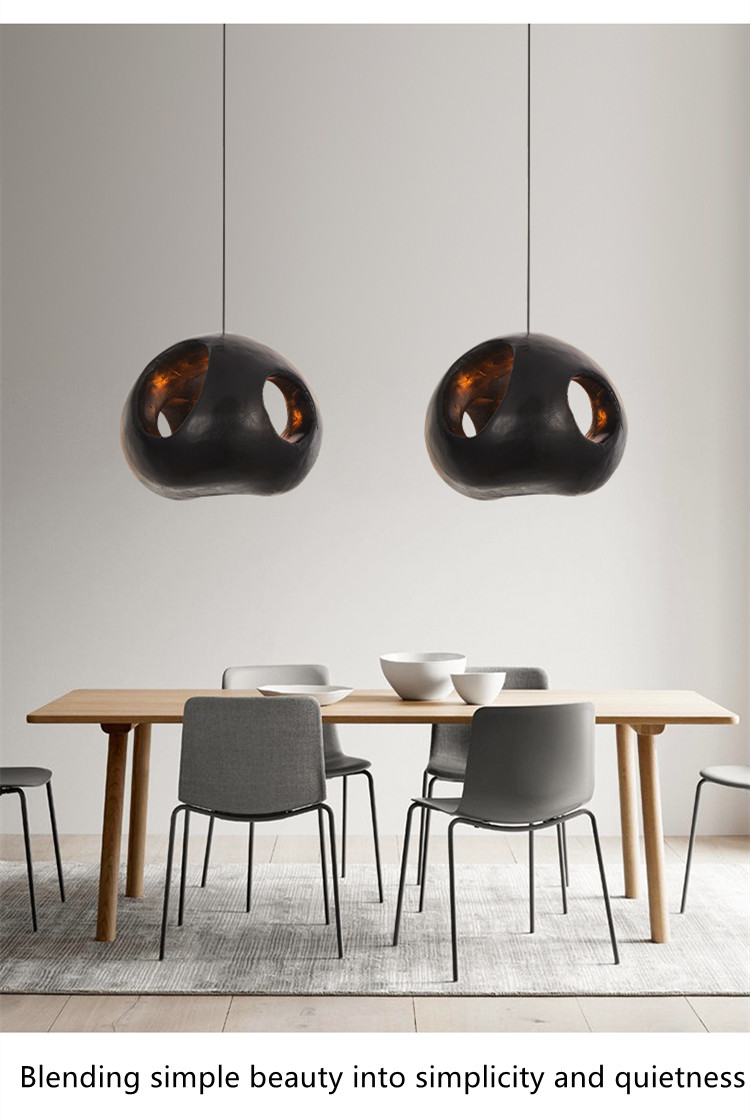 Black Chandelier Designer Black Minimalist Kitchen Island Bedroom Black Pendant Lamp（WH-VP-178)