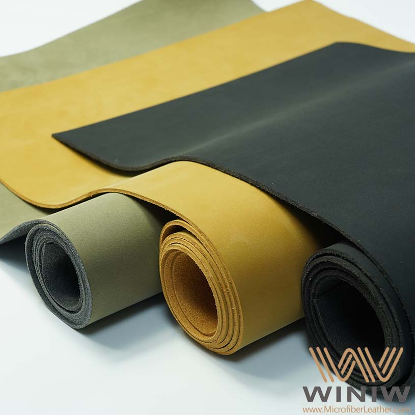 High-Quality Surface Finish Synthetic Microfiber Nubuck Leather Material