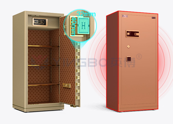 Gold Solid Steel Fingerprint Lock Office Safe Box Dual Alarm YB/N7-150
