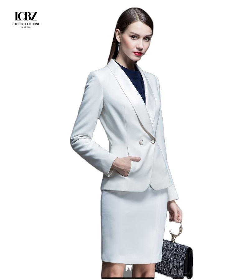 Hand Embroidery Womens Business Suits for 2021 Work Formal Occasions Single Breasted