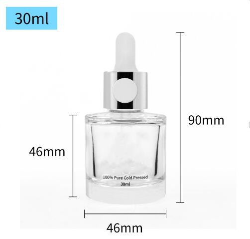 30ml 20ml 15ml Button Dropper Bottle Cosmetic Packaging Essential Oil Glass Bottles
