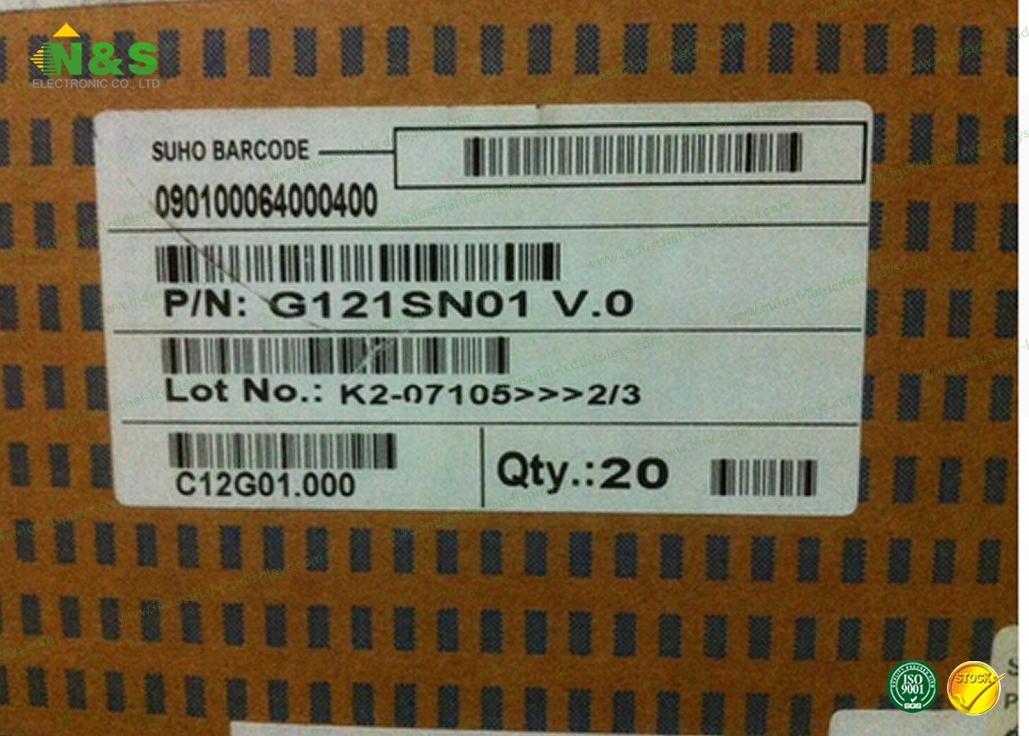 Antiglare 12.1 Inch AUO LCD Panel , Normally White A - Si TFT - LCD Panel G121SN01 V0