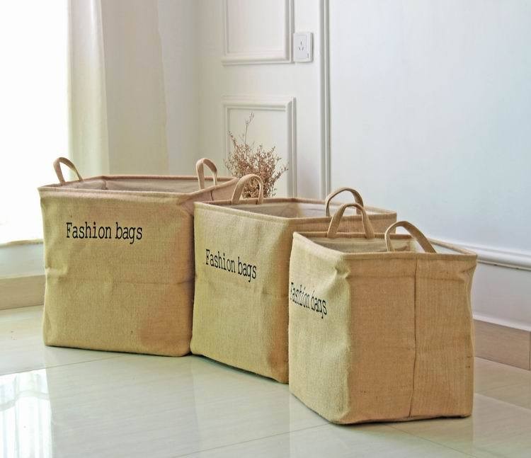 Fashion Waterproof Foldable Laundry Basket Dirty Cloth Jute Laundry Baskets