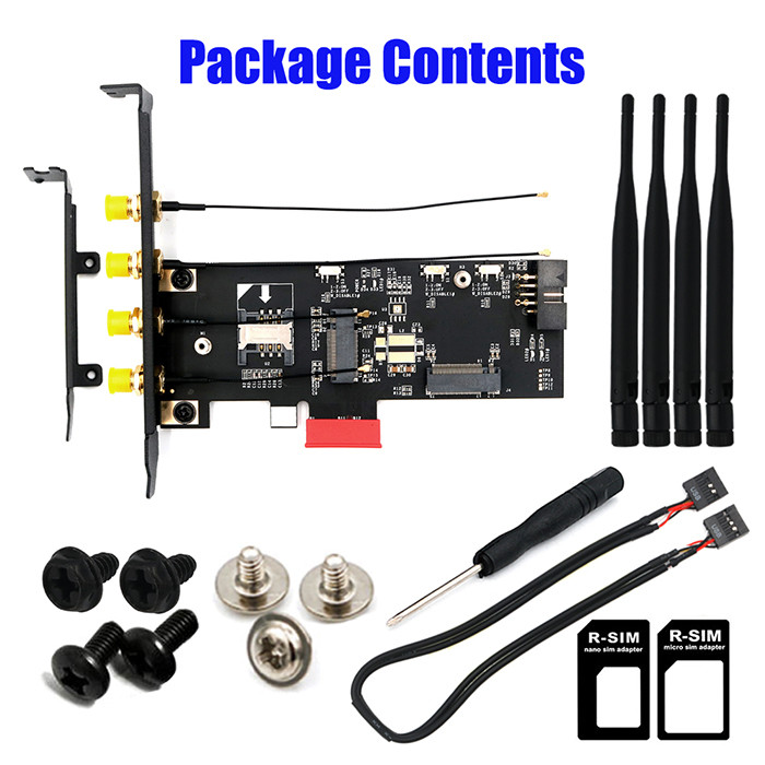 NGFF M.2 Key B And Key A To PCIe X1 Adpater For 3G/4G And WiFi Card