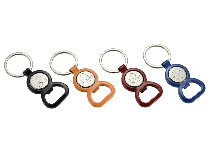 Zinc Alloy Metal Shopping Trolley Coin Holder Keyring Round Bottle Opener