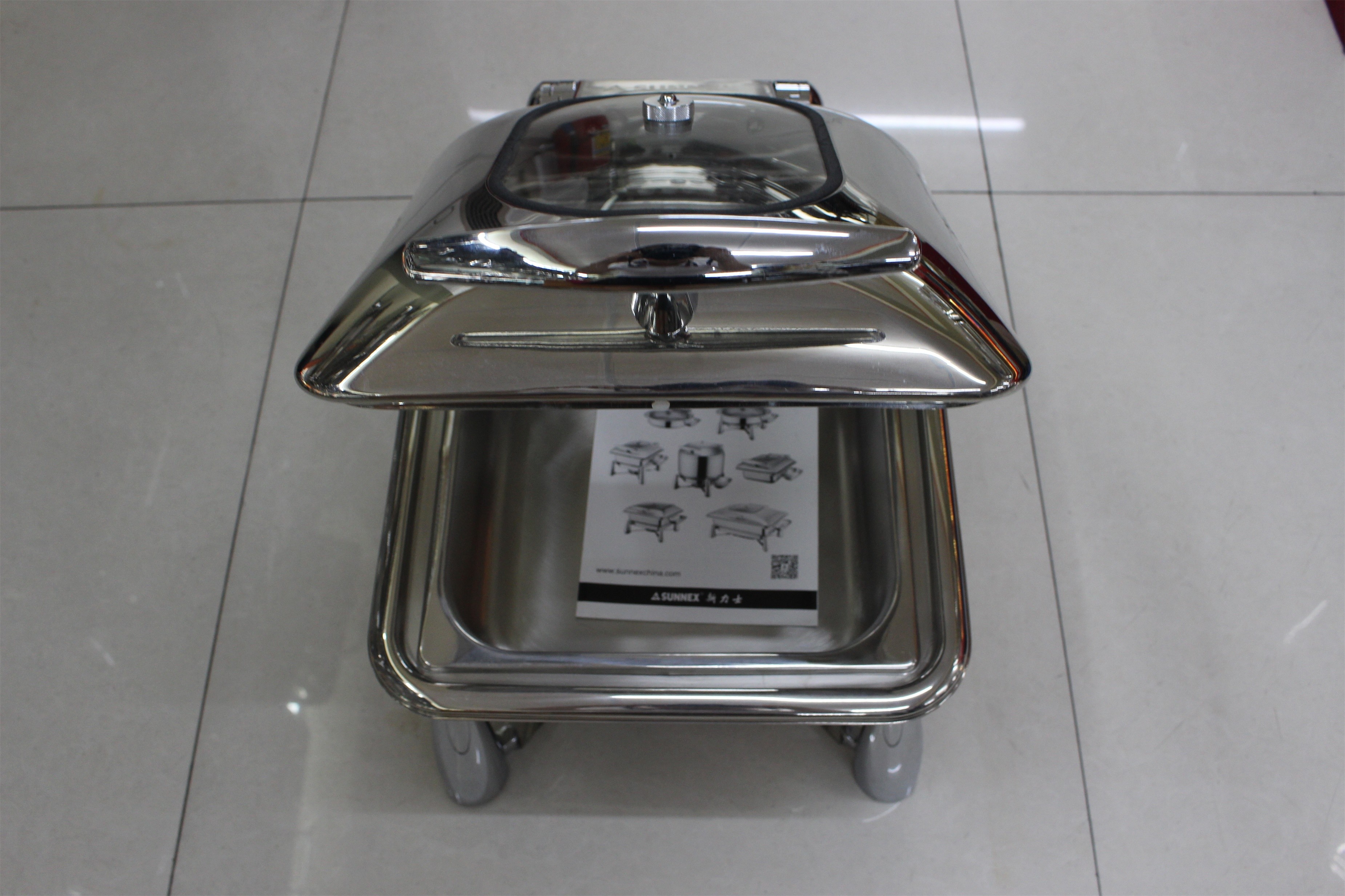 Food Warm Stainless Steel Cookwares , Hydraulic Induction Chafing Dish