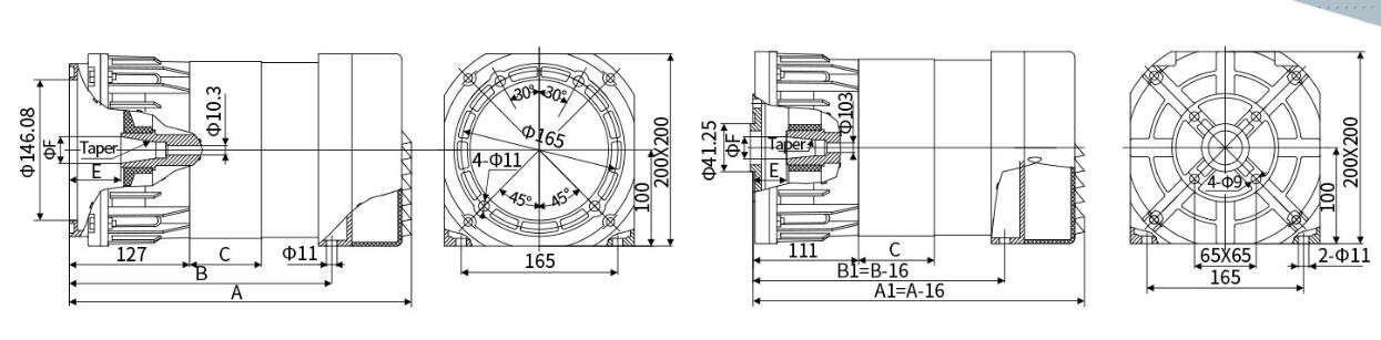 AC Brush Self Exciting High Output Alternator Aluminum Casting Marterials